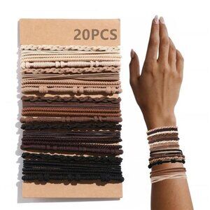 Boho Hair Ties, Thick or Thin Hair, 20 PCS 4 Styles